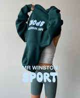 Mr Winston Hoodie "Bottle Green & Blue Puff"